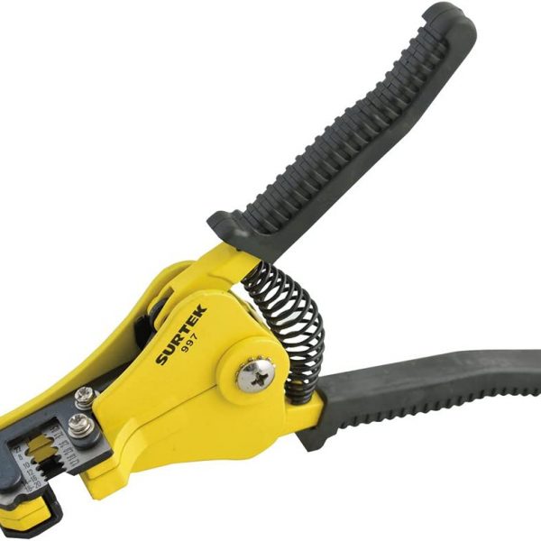 SEKURER Automatic Stripping Pliers - 9.5" Auto Wire Stripper with 8-22 AWG Capacity & Moulded Cushion Grip - 997 - -