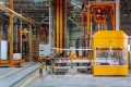 Manufacturing plant floor with automated production machinery
