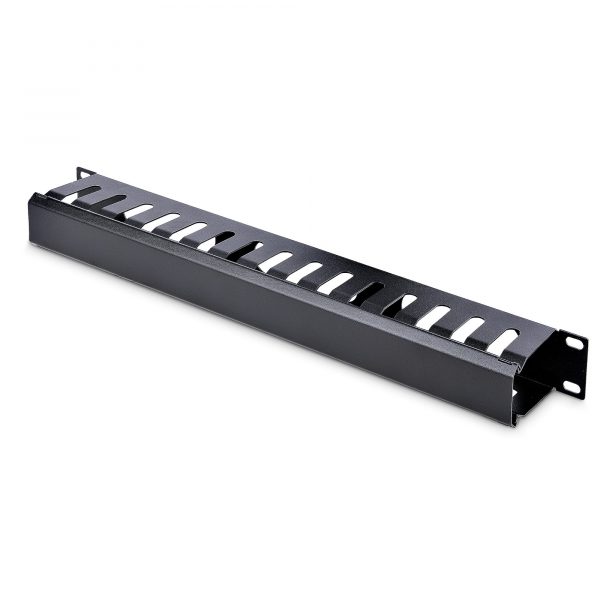 1U 19" Horizontal Finger-Duct Cable Manager with Cover (12/24 Slot)