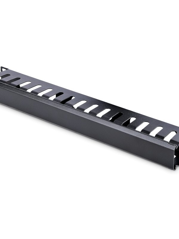 1U 19" Horizontal Finger-Duct Cable Manager with Cover (12/24 Slot)