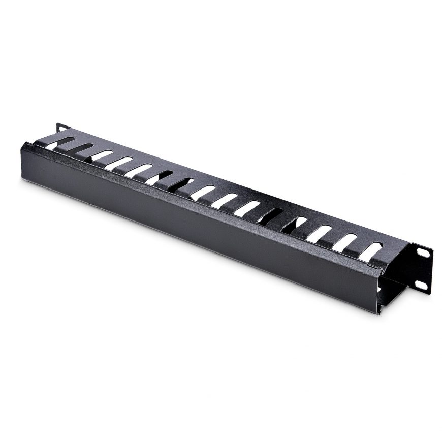 1U 19" Horizontal Finger-Duct Cable Manager with Cover (12/24 Slot)