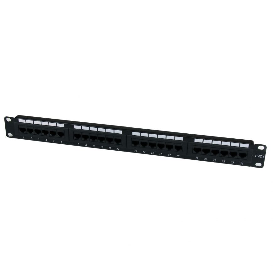 24-Port Cat6 RJ45 Modular Patch Panel 19" 1U (Generic)