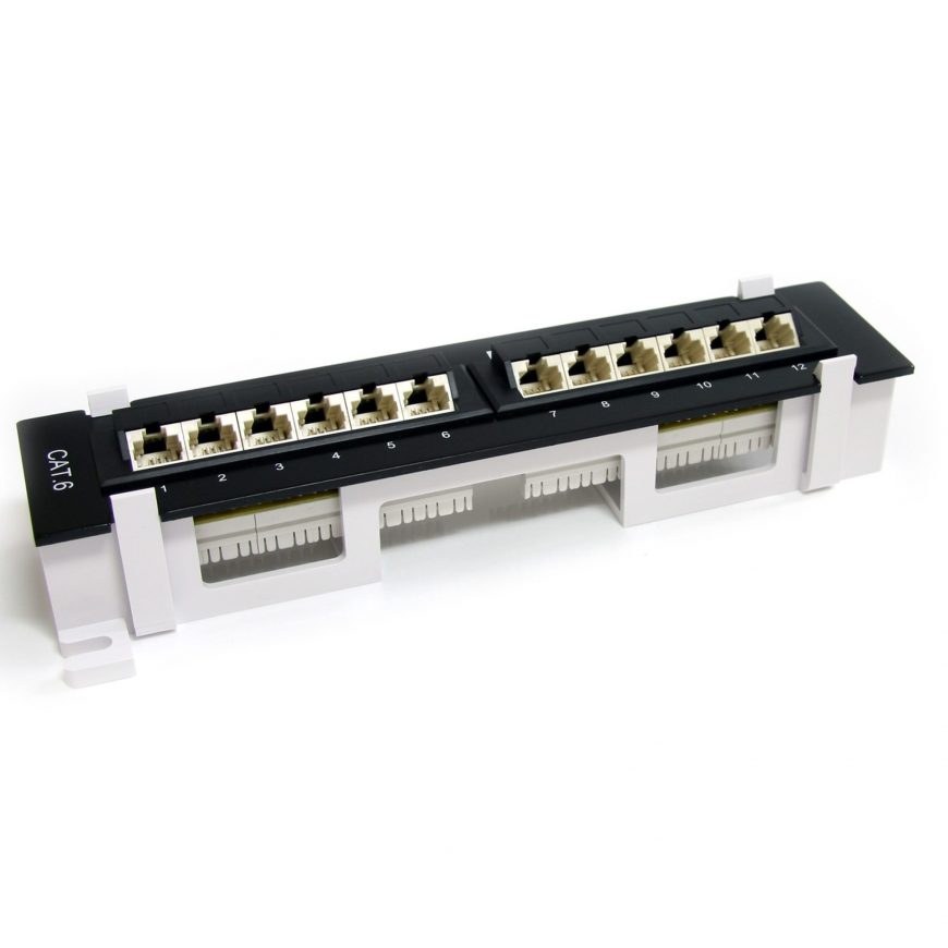 10" 12-Port Blank/Unloaded Keystone Patch Panel 1U with Support Bar
