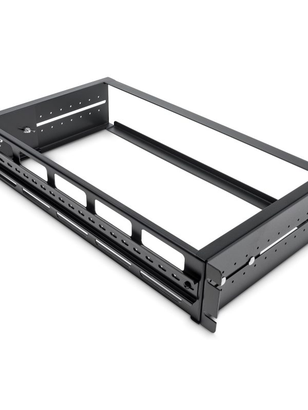 2U 19" Adjustable Rackmount DIN-Rail Bracket for 35mm Rail Devices